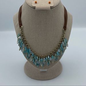 The Limited Leather Blue Fringe Necklace